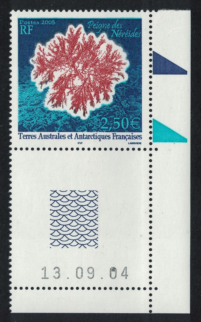 French Southern and Antarctic Territories &#39;Peigne des Neriedes Antarctic Flora Corner Date 2005 MNH SG#537 MI#563