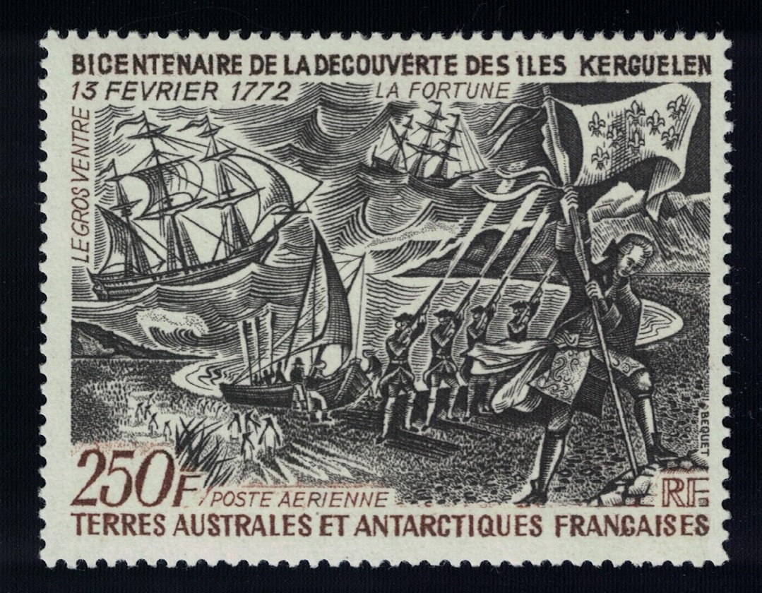 French Southern and Antarctic Territories 200th Anniversary of Kerguelen Landing 250f 1972 MNH SG#79 MI#77 Sc#C27