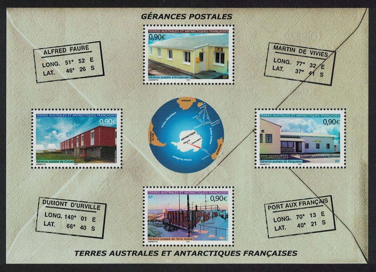 French Southern and Antarctic Territories Postal Buildings MS 2004 MNH SG#MS523 MI#Block 11