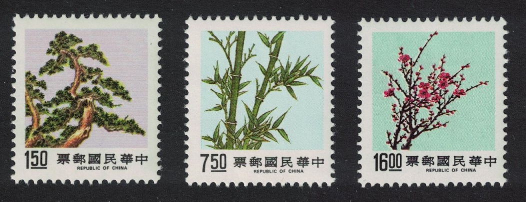 Taiwan Pine Bamboo Plum 3rd series 3v 1988 MNH SG#1783-1785 MI#1795-97