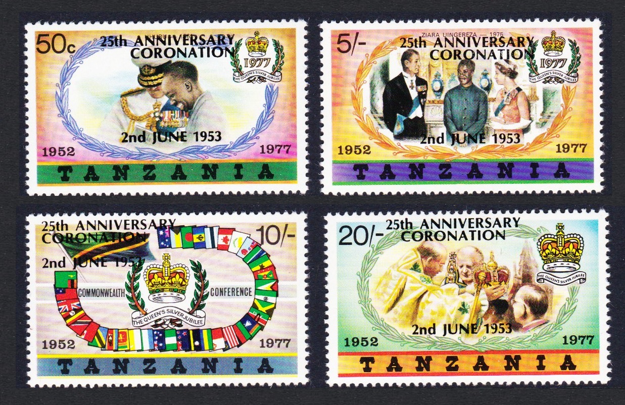 Tanzania 25th Anniversary of Coronation Overprint Type A 4v 1978 MNH SG#233-236A Sc#99-102