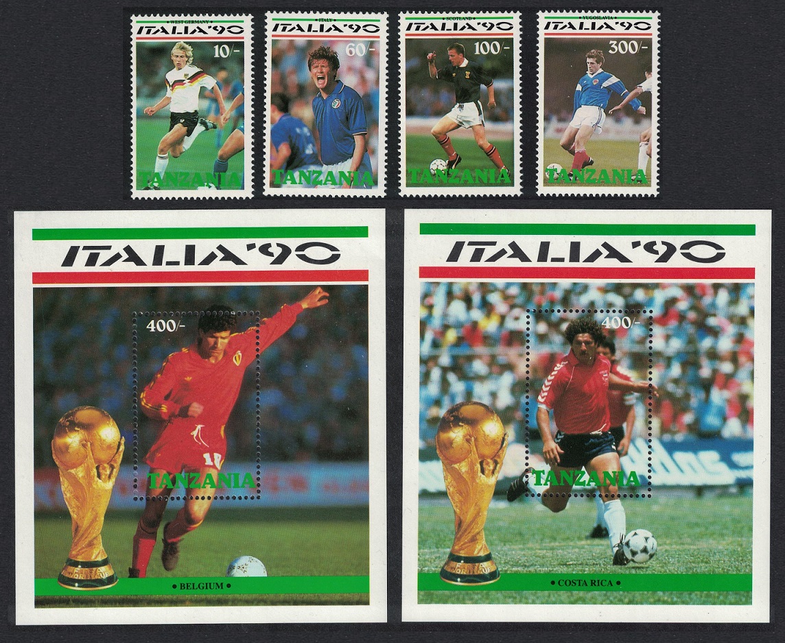 Tanzania World Cup Football Championship Italy 4v+ 2 MSs 1990 MNH SG#744-MS748