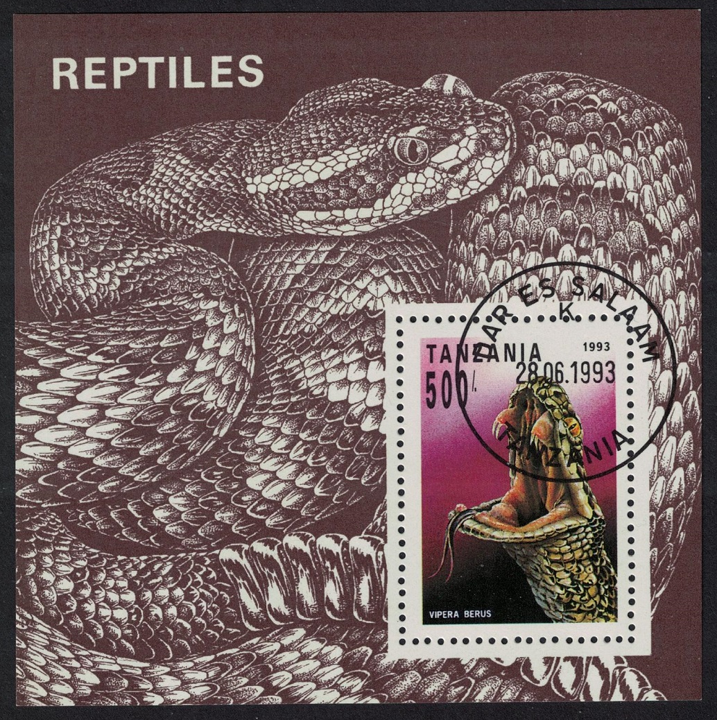 Tanzania Reptiles MS 1993 CTO SG#MS1535 MI#Block 220 Sc#1135