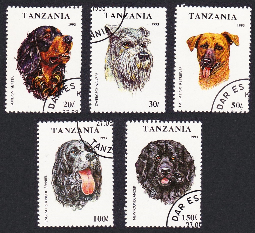 Tanzania Dogs 5v 1993 CTO SG#1681-1685 Sc#1144-1148