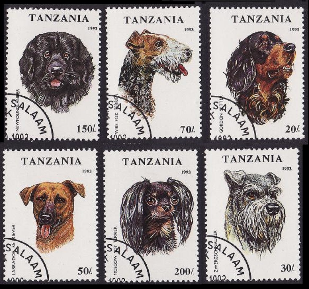 Tanzania Dogs 6v 1993 CTO SG#1681-1686 Sc#1144-1149