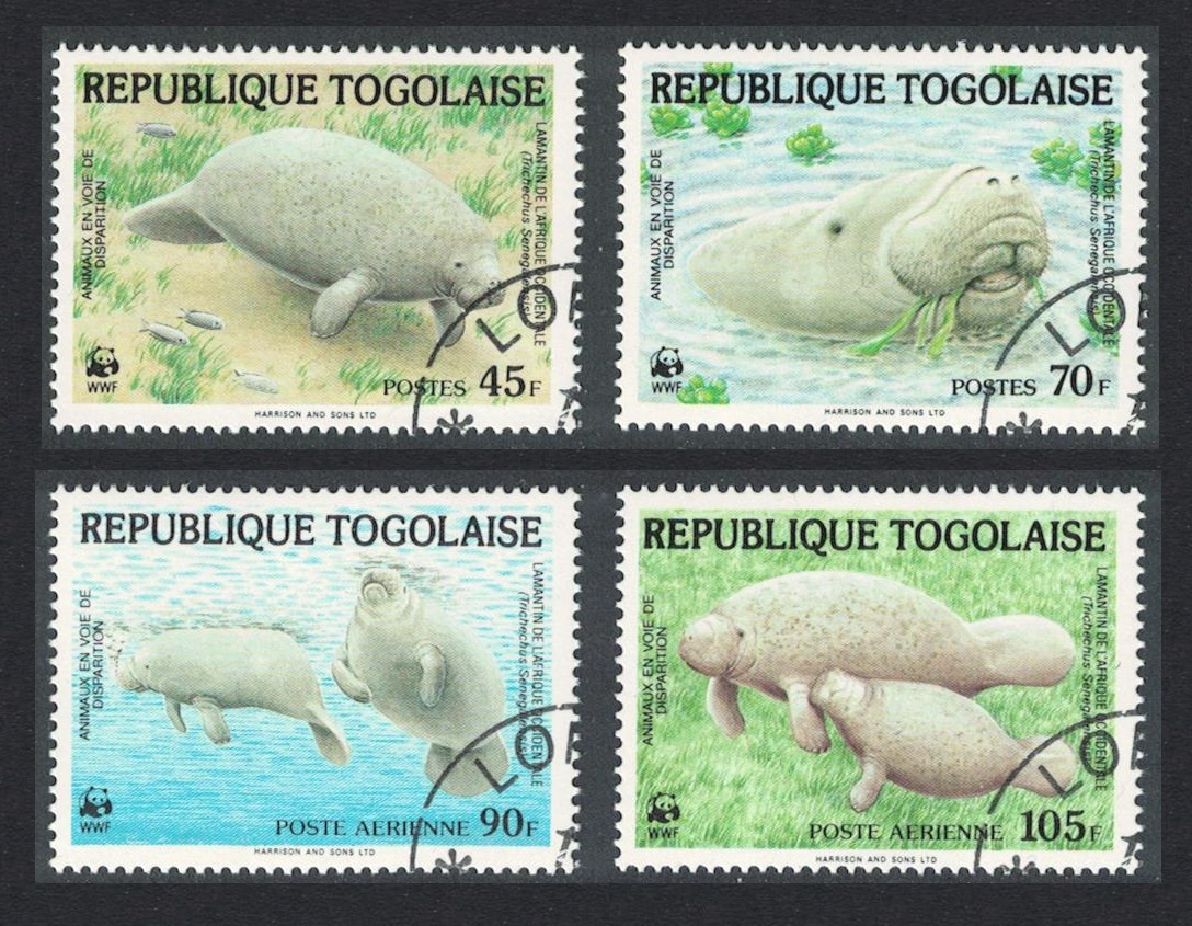 Togo WWF West African Manatee 4v 1984 CTO SG#1722-1725