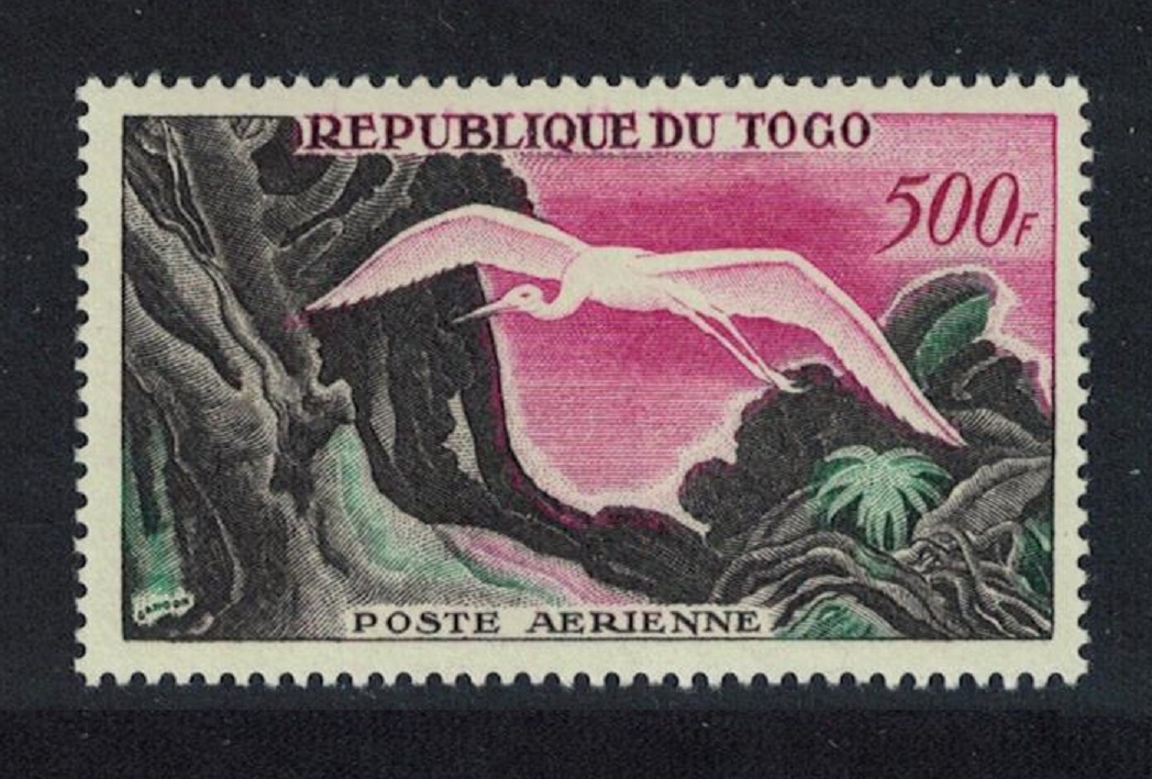 Togo Egret Bird inscr &#39;REPUBLIQUE DU TOGO&#39; 500F 1959 MH SG#235