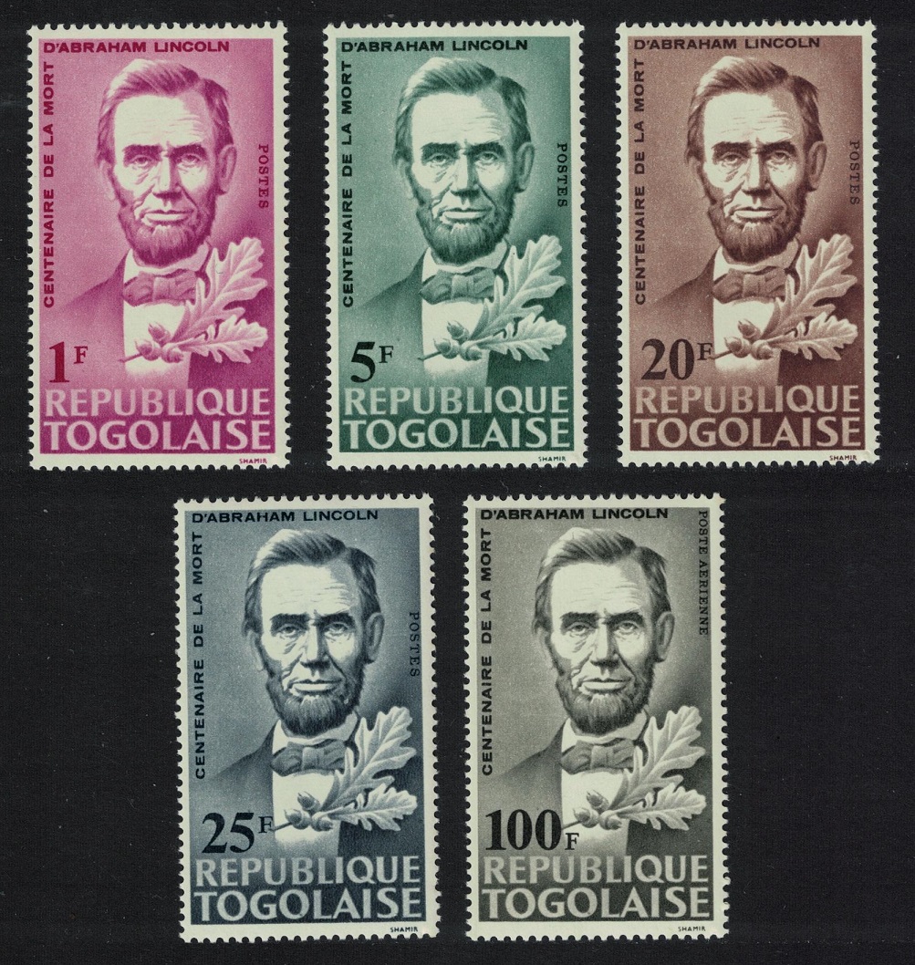 Togo Death Centenary of Lincoln 5v 1965 MNH SG#413-417 Sc#521-524+C45