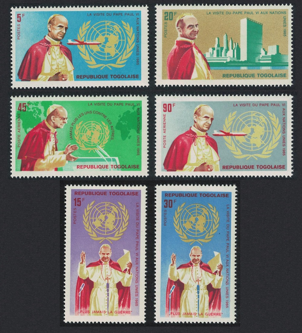 Togo Pope Paul&#39;s Visit to UN Organization 6v 1966 MNH SG#445-450