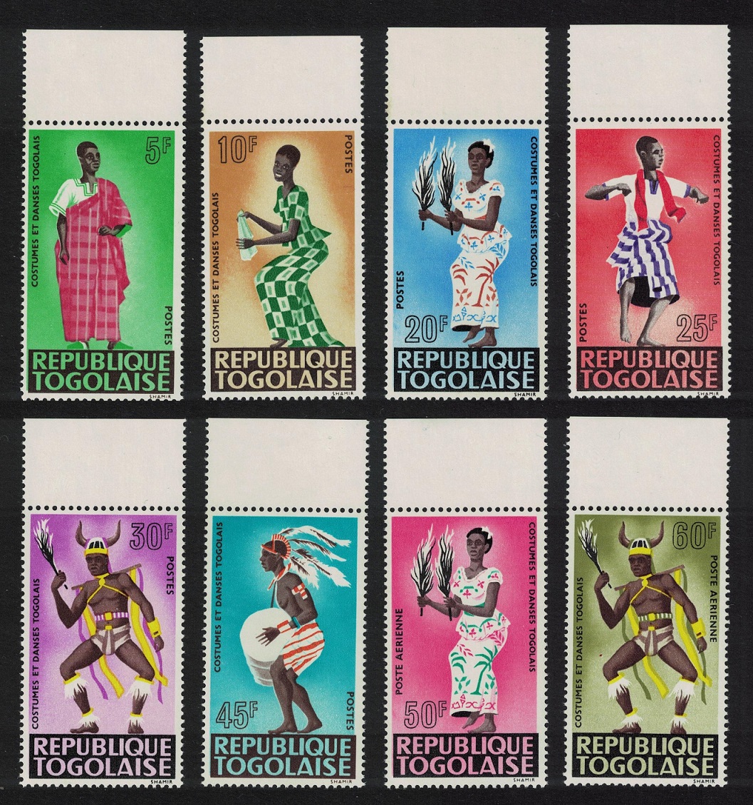 Togo Costumes and Dances 8v Margin 1966 MNH SG#476-483 Sc#571-576+C57-C58