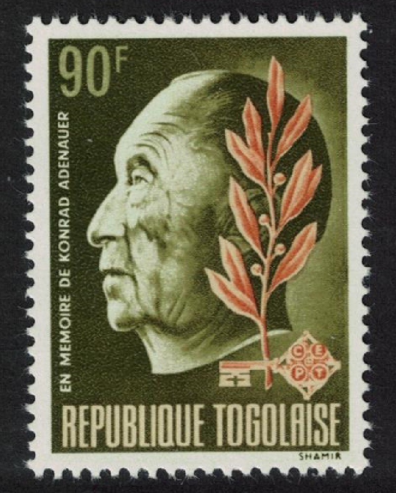 Togo Adenauer German statesman Commemoration. 1968 MNH SG#595 Sc#645