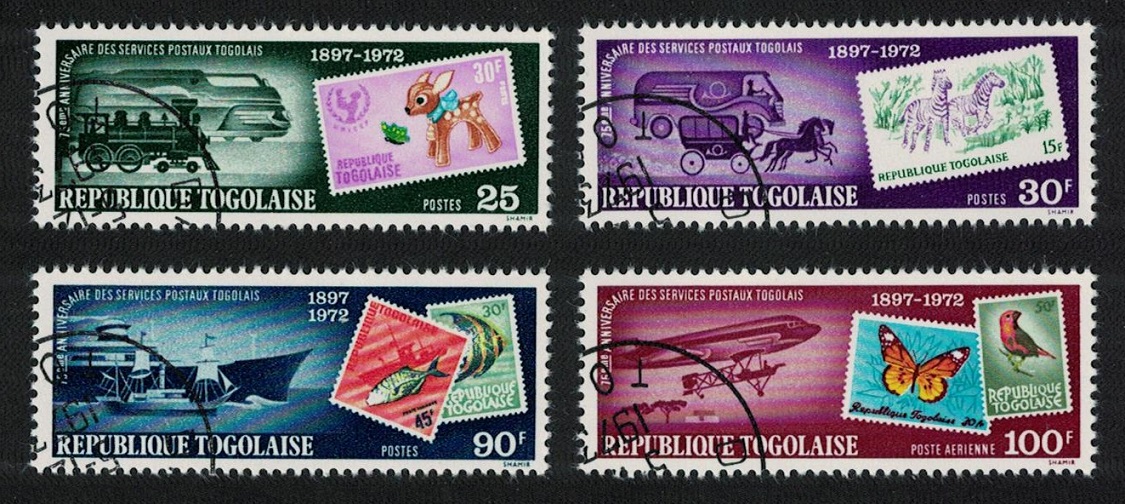 Togo 75th Anniversary of Togolese Postal Services 4v 1973 CTO SG#961-964