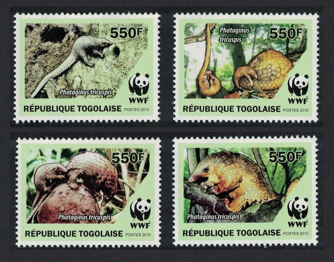 Togo WWF Three-cusped Pangolin 4v 2010 MNH MI#3454-3457