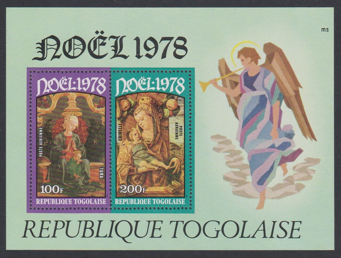 Togo Christmas Paintings of the Virgin and Child MS 1978 MNH SG#MS1334