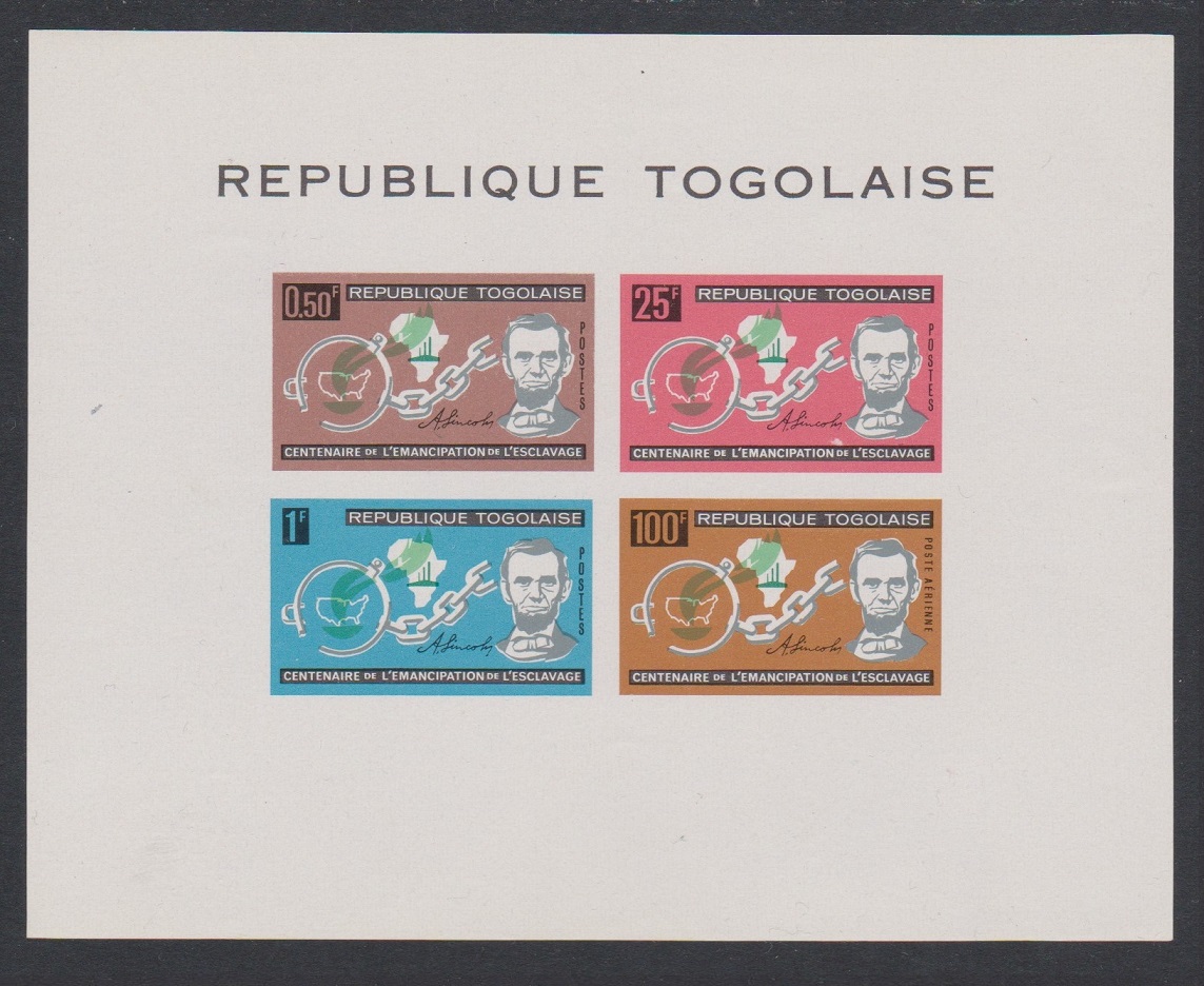 Togo Lincoln Centenary of American Slaves&#39; Emancipation MS Def 1963 Def SG#MS339a