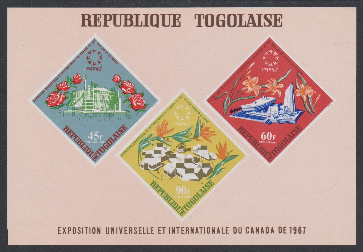 Togo Flowers Roses World Fair Montreal MS 1967 MNH SG#MS532 Sc#C71a