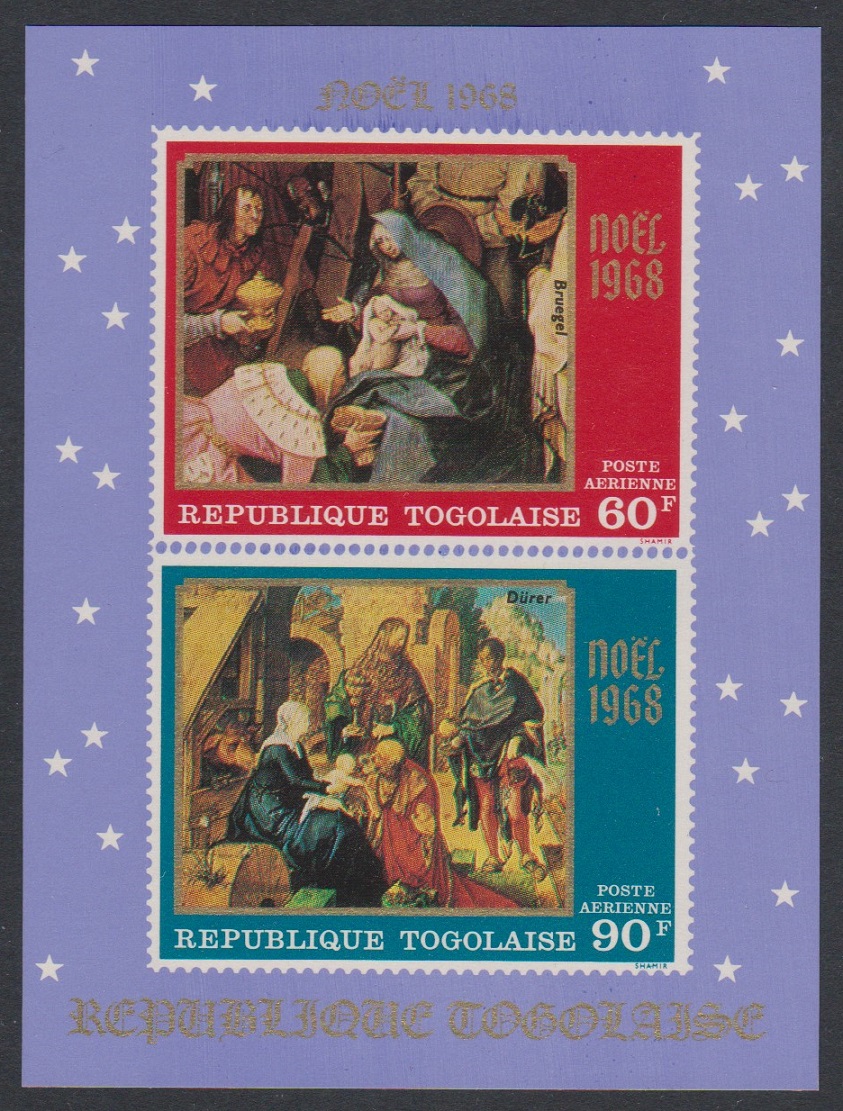 Togo Christmas Paintings MS 1968 MNH SG#MS627 Sc#C101a