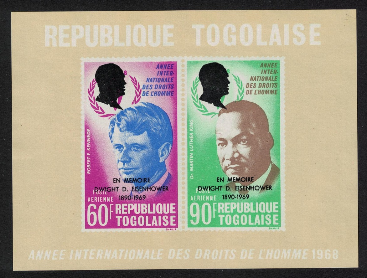 Togo Kennedy Martin Luther King Eisenhower MS 1969 MNH SG#MS664 Sc#C111a