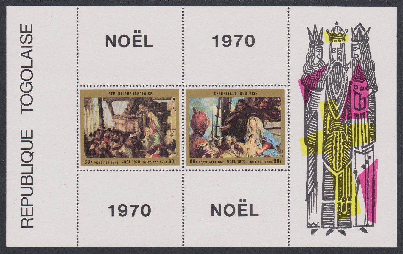 Togo Christmas &#39;Nativity&#39; Paintings by Old Masters MS 1970 MNH SG#MS784 Sc#C142a