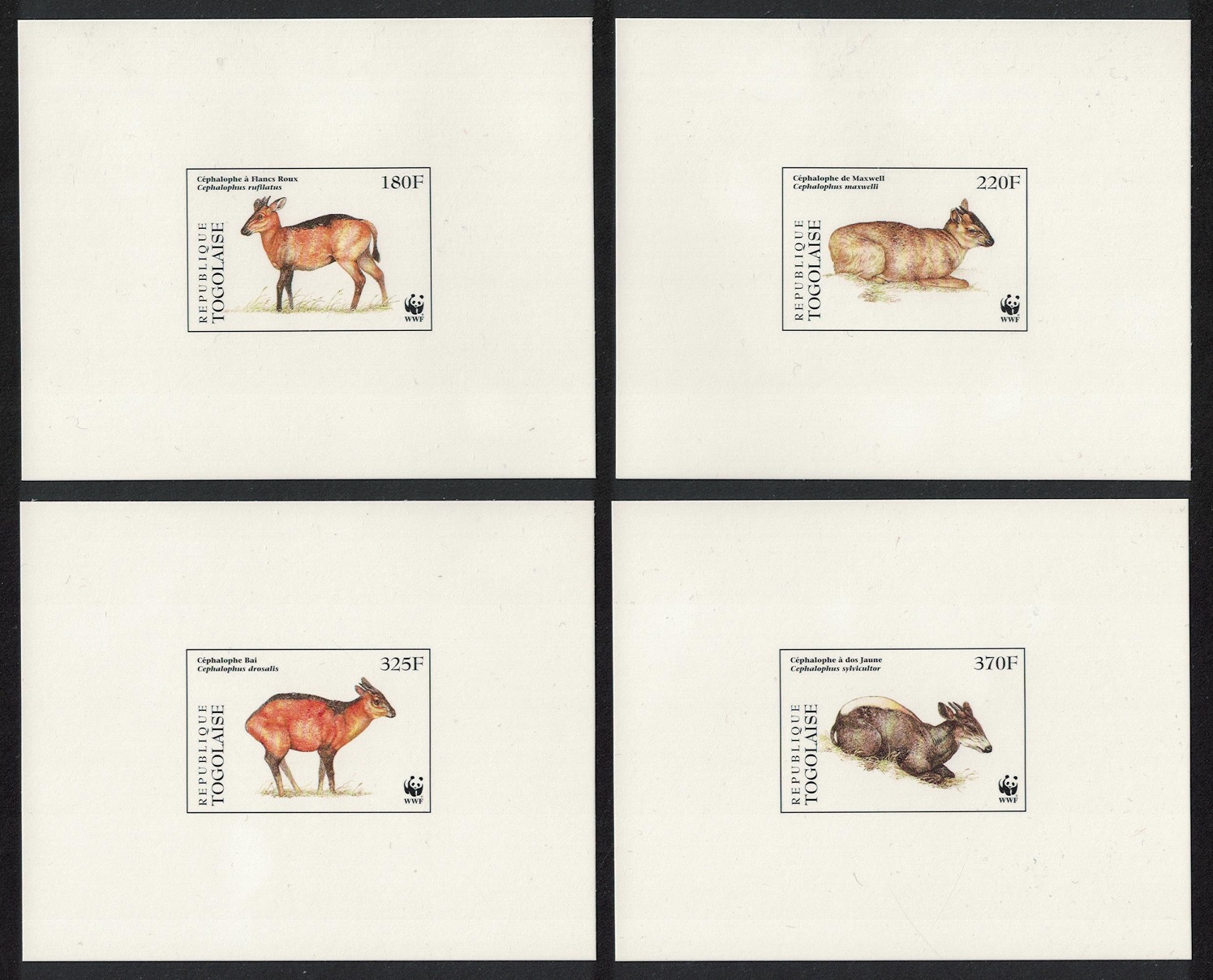 Togo WWF West African Duikers 4 De-Luxes 1996 MNH MI#2456-2459 Sc#1720 a-d