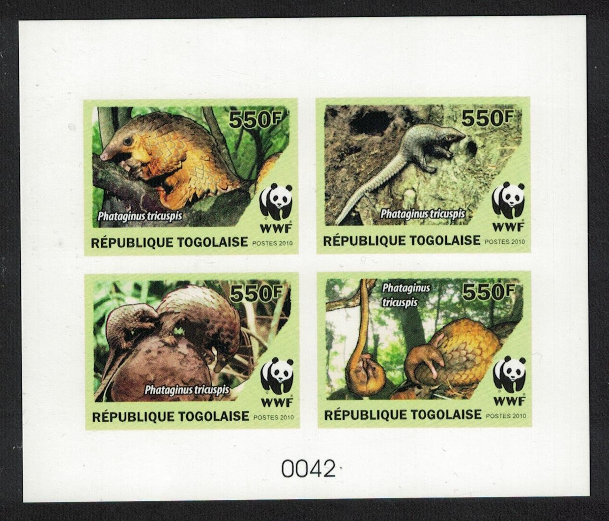 Togo WWF Three-cusped Pangolin Combo De-Luxe 2010 MNH