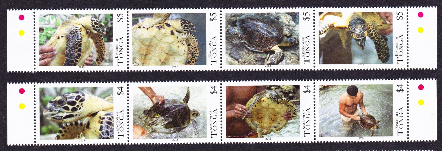 Tonga Turtles 8v strips 2013 MNH SG#1665-1672 Sc#1197-1198