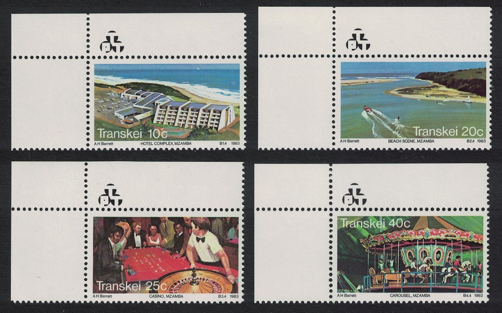 Transkei Casino Carousel Holiday Complex Mzamba 4v PTT Corners 1983 MNH SG#121-124 MI#120-123 Sc#117-120