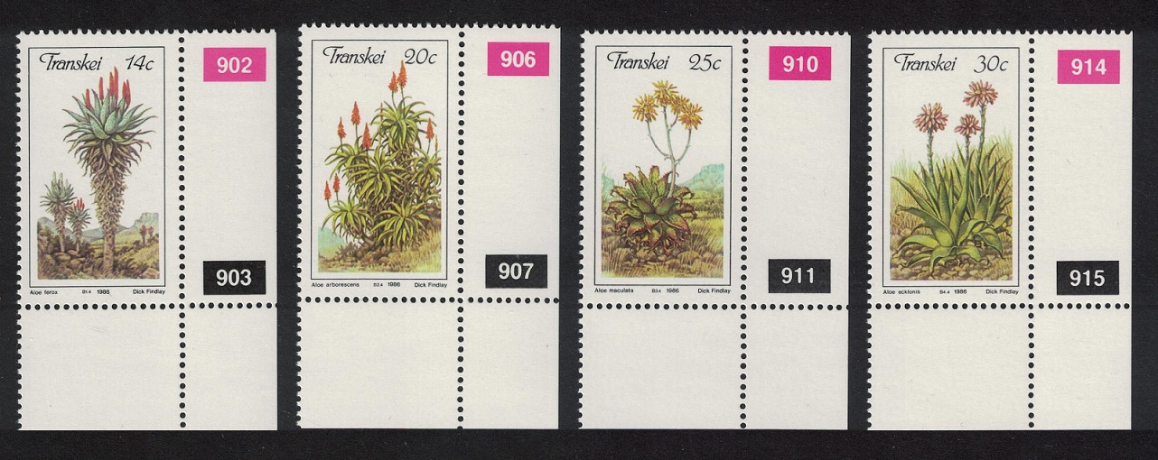 Transkei Aloes 4v Corners Date 1986 MNH SG#185-188