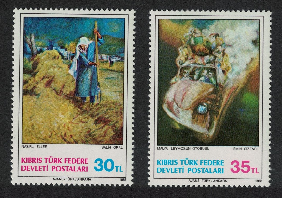 Turkish Cyprus Art 2v 2nd series 1983 MNH SG#132-133 Sc#125-126