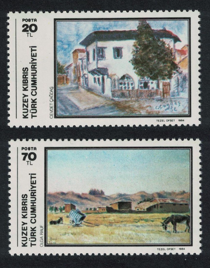 Turkish Cyprus Art 3rd series 2v 1984 MNH SG#157-158