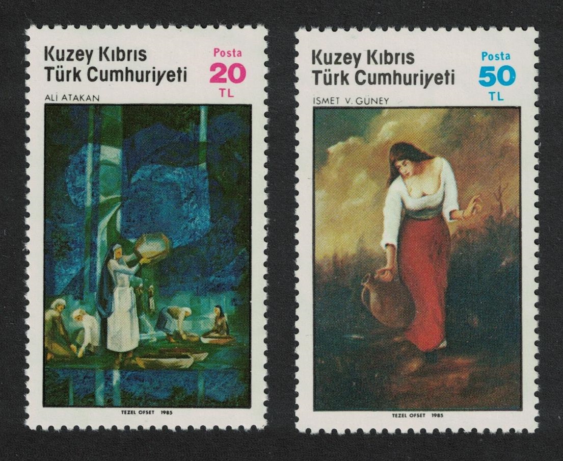 Turkish Cyprus Paintings Art 2v 4th series 1985 MNH SG#176-177