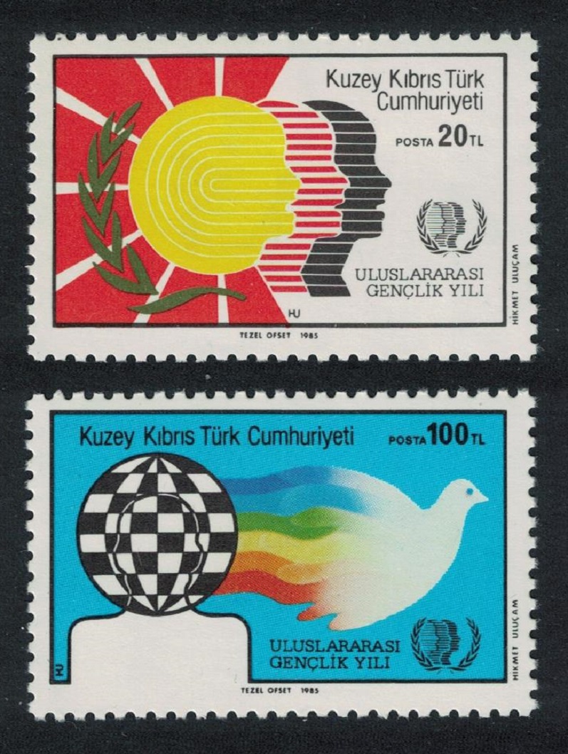 Turkish Cyprus Birds International Youth Year 2v 1985 MNH SG#178-179