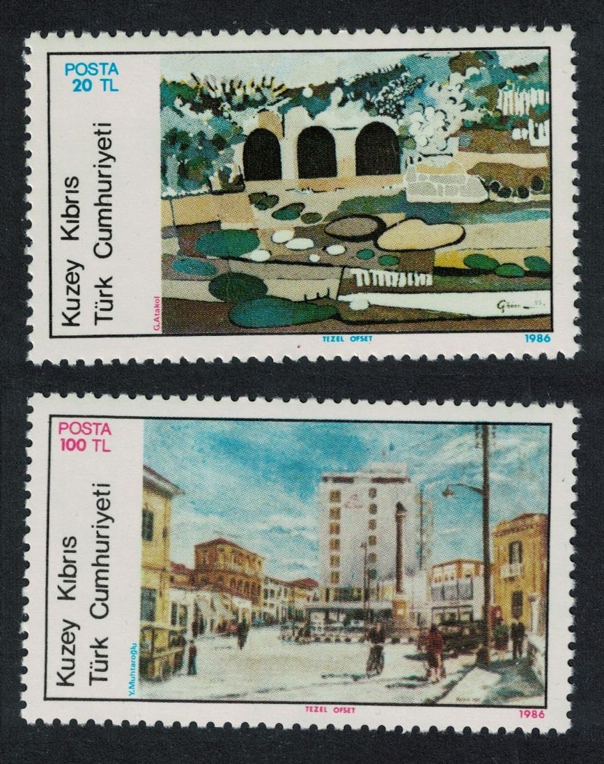 Turkish Cyprus Paintings Art 5th series 2v 1986 MNH SG#185-186