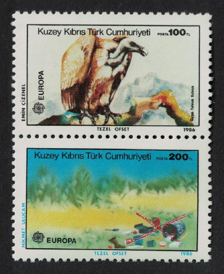 Turkish Cyprus Griffon Vulture Birds Nature Protection 1986 MNH SG#187 MI#179 Sc#181 a