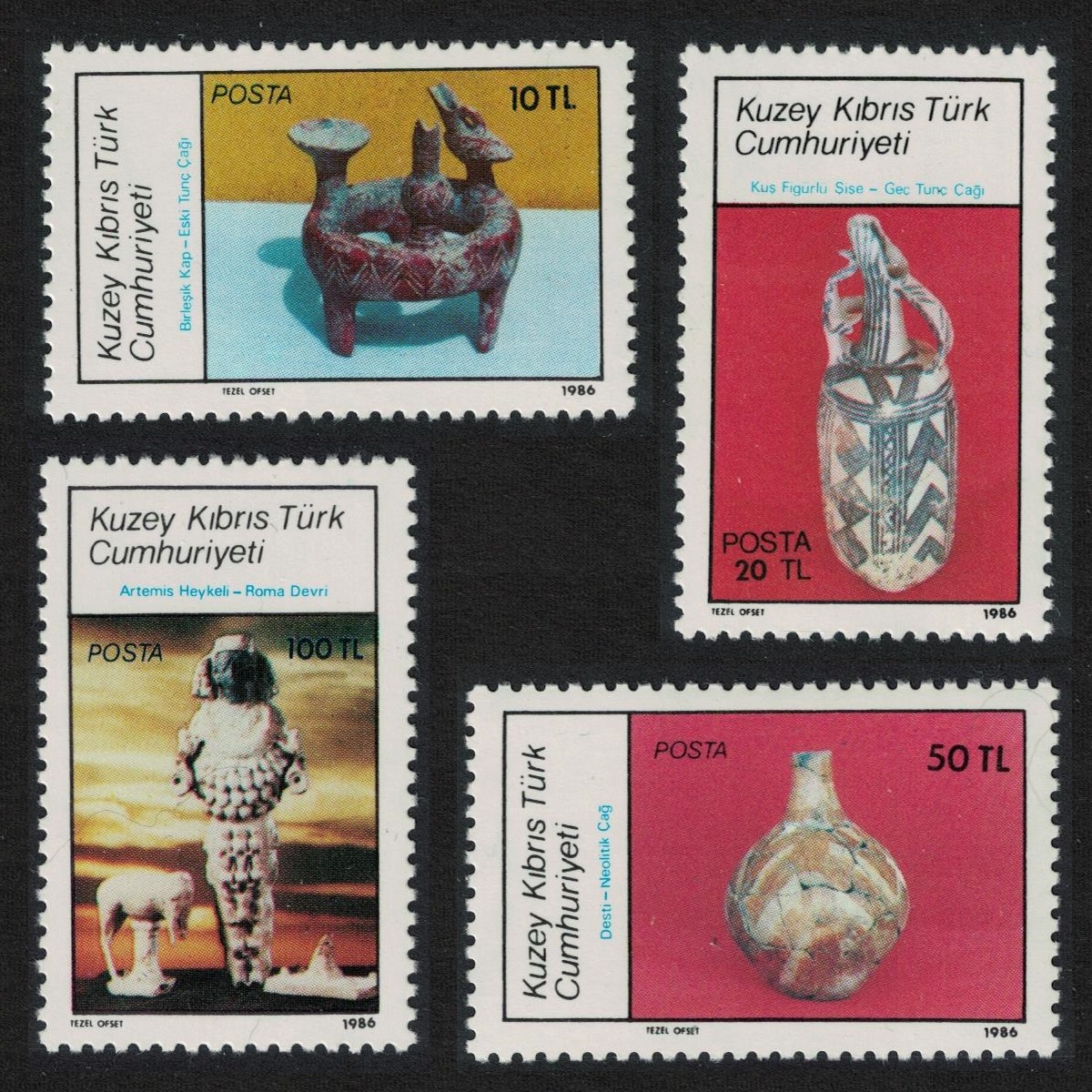 Turkish Cyprus Archaeology Cultural Links with Anatolia 4v 1986 MNH SG#189-192