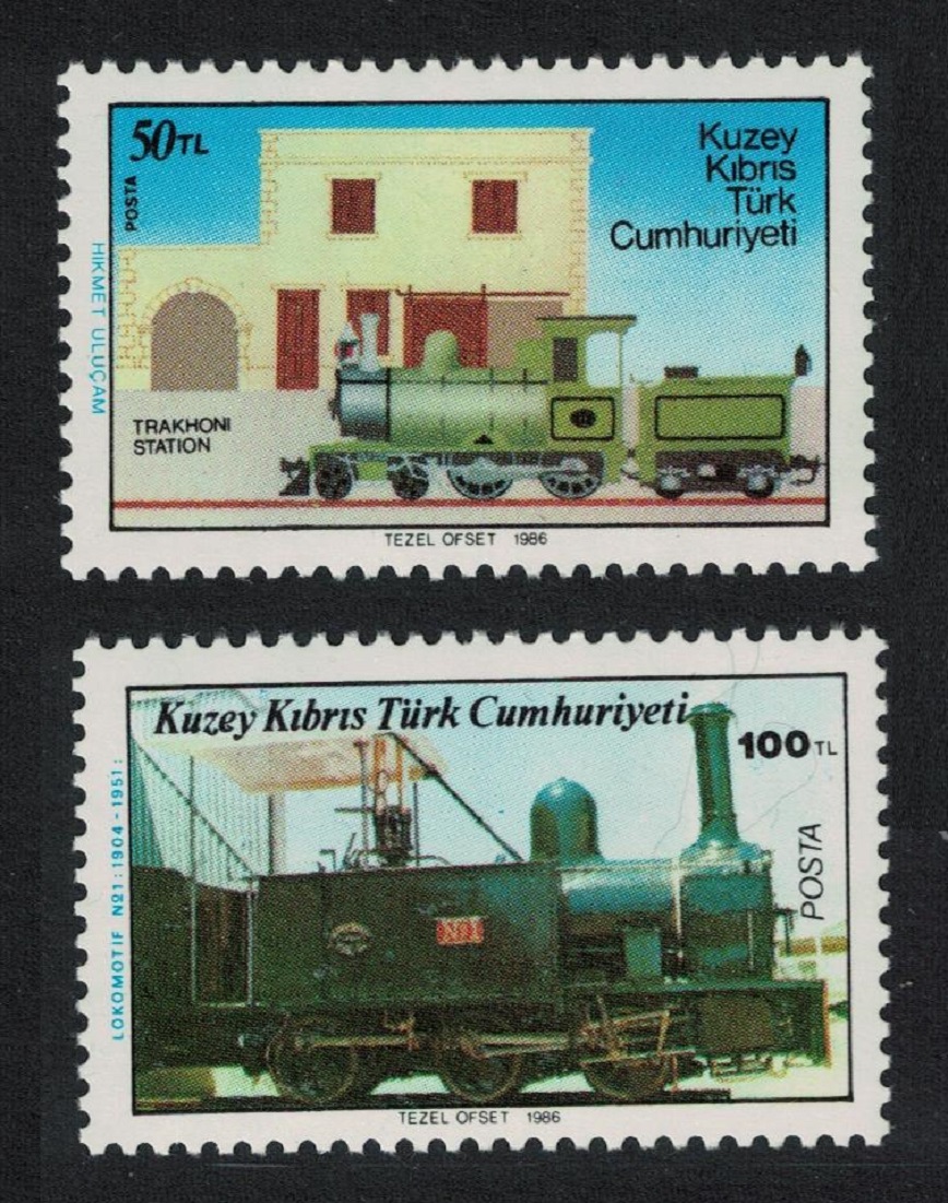 Turkish Cyprus Cyprus Railway 2v 1986 MNH SG#202-203