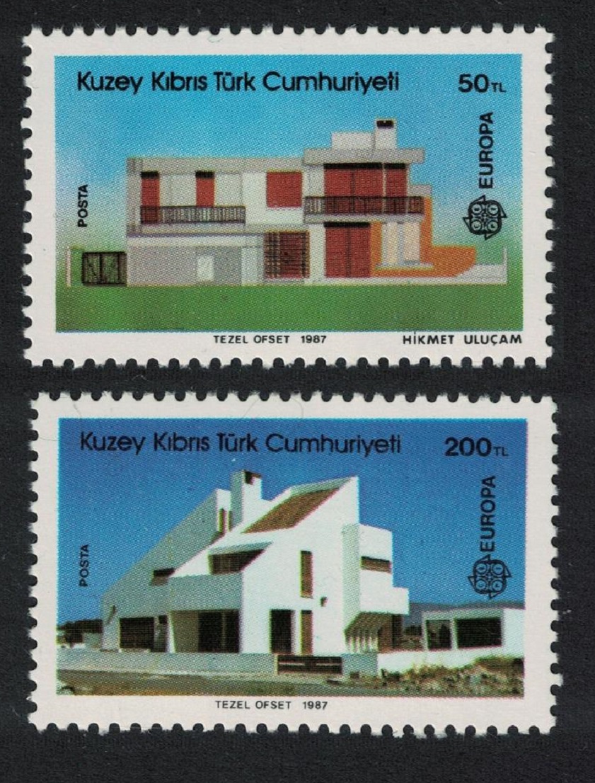 Turkish Cyprus Europa Modern Architecture 2v 1987 MNH SG#210-211 MI#205A-206A