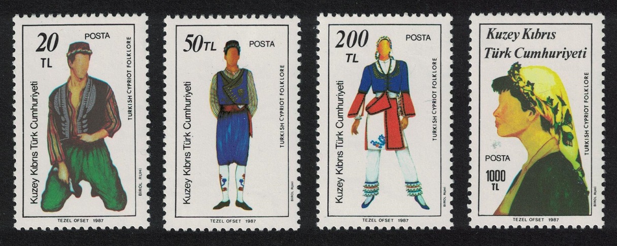 Turkish Cyprus Folk Dancers 4v 1987 MNH SG#212-215