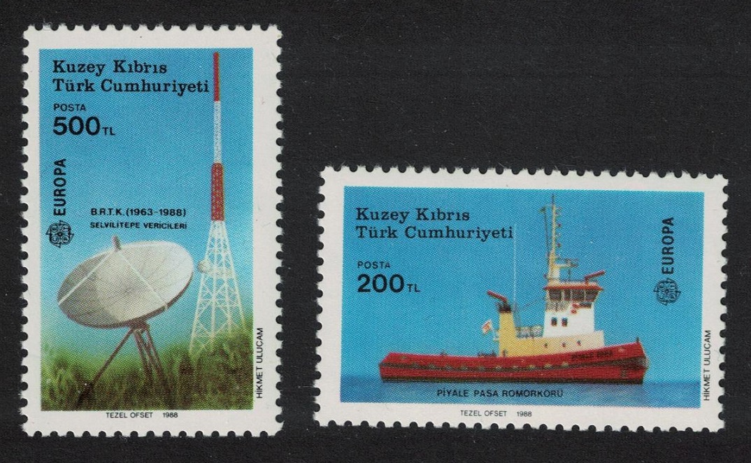 Turkish Cyprus Europa Transport and Communications 2v 1988 MNH SG#228-229