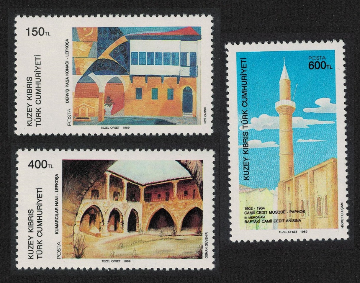 Turkish Cyprus Paintings Art 8th series 3v 1989 MNH SG#248-250