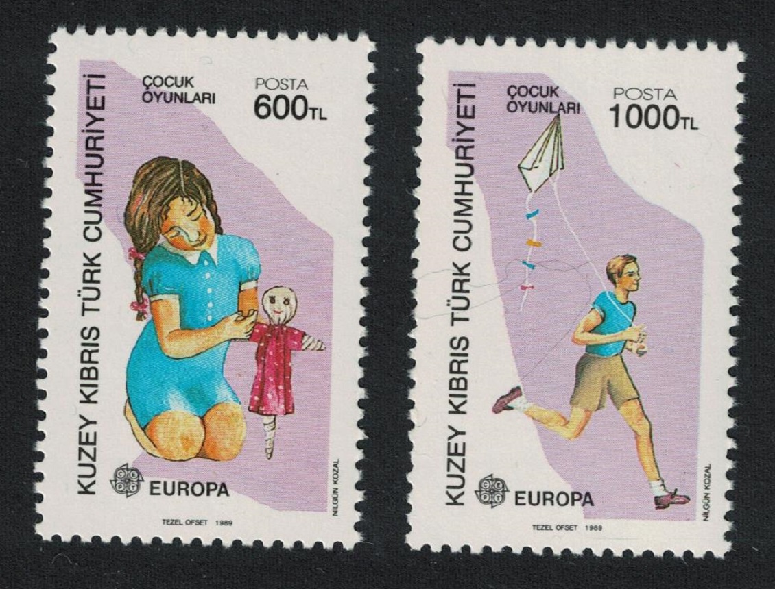 Turkish Cyprus Europa Children&#39;s Games 2v 1989 MNH SG#251-252 MI#249C-250C