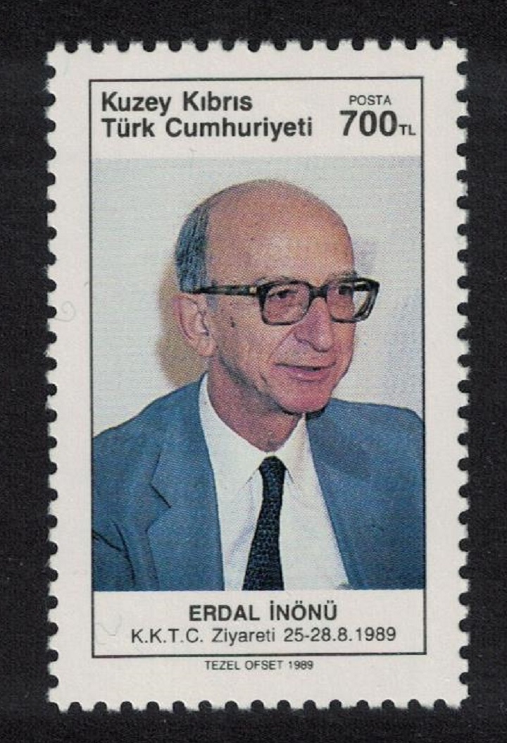 Turkish Cyprus Visit of Professor Erdal Inonu Turkish politician 1989 MNH SG#269