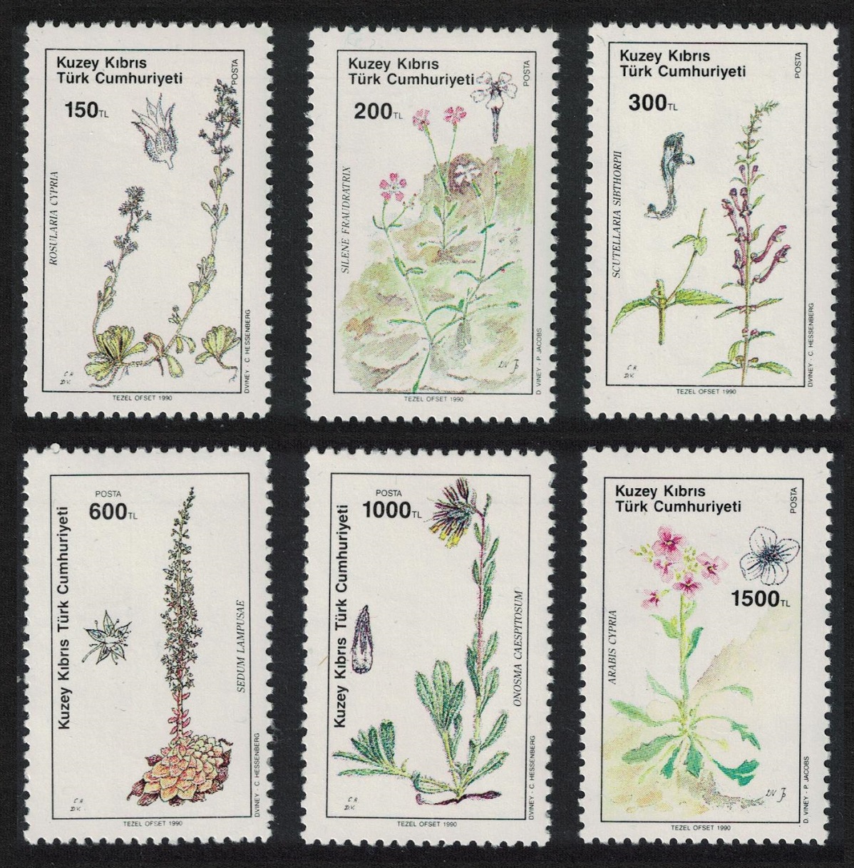 Turkish Cyprus Plants Flowers 6v 1990 MNH SG#293-298 Sc#288-293