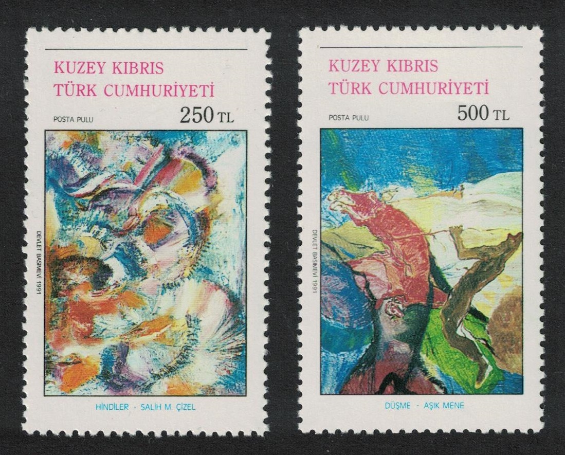 Turkish Cyprus Paintings Art 10th series 2v 1991 MNH SG#315-316