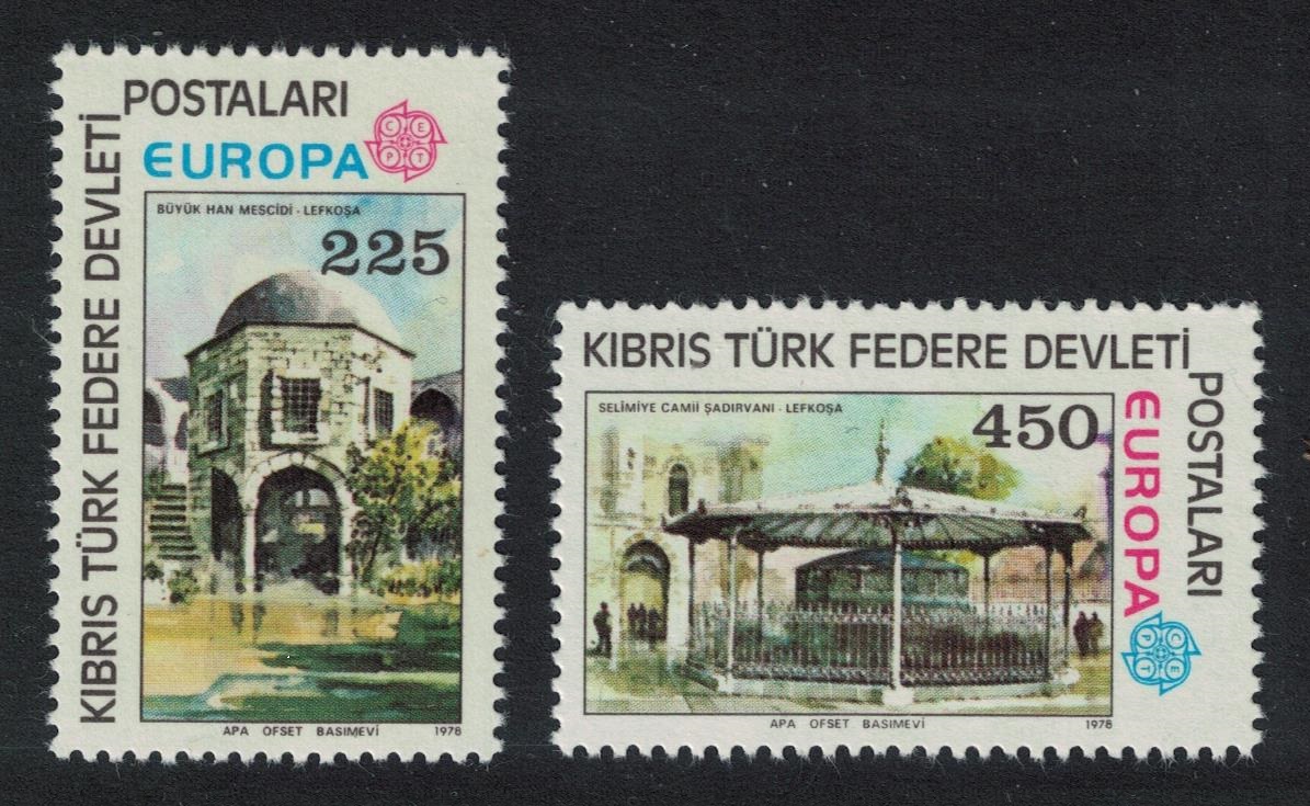 Turkish Cyprus Monuments Mosque Europa 2v 1978 MNH SG#63-64