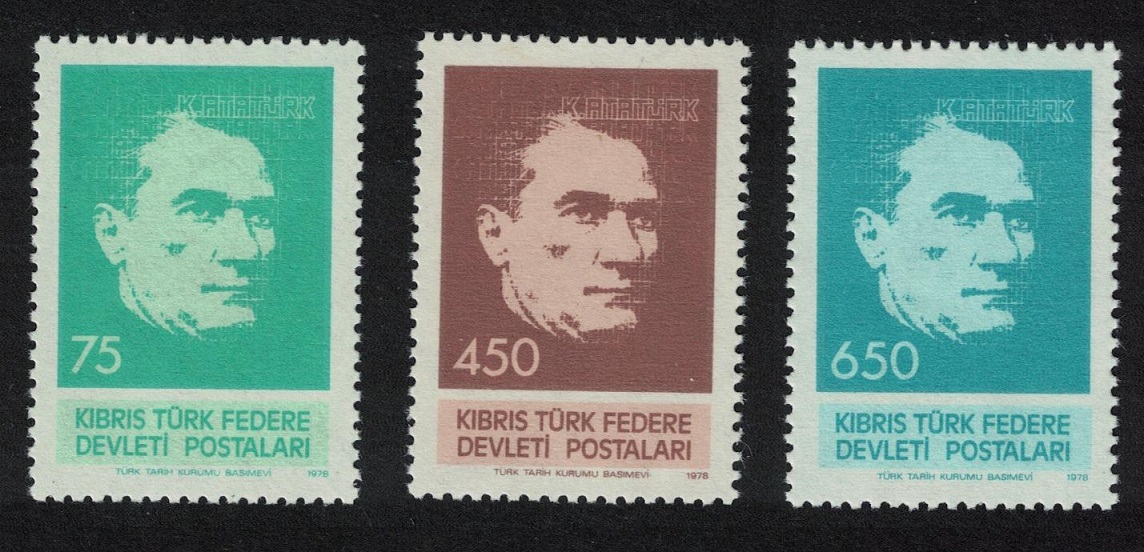 Turkish Cyprus Ataturk Commemoration 3v 1978 MNH SG#71-73