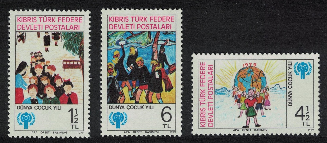 Turkish Cyprus Paintings International Year of the Child 3v 1979 MNH SG#85-87