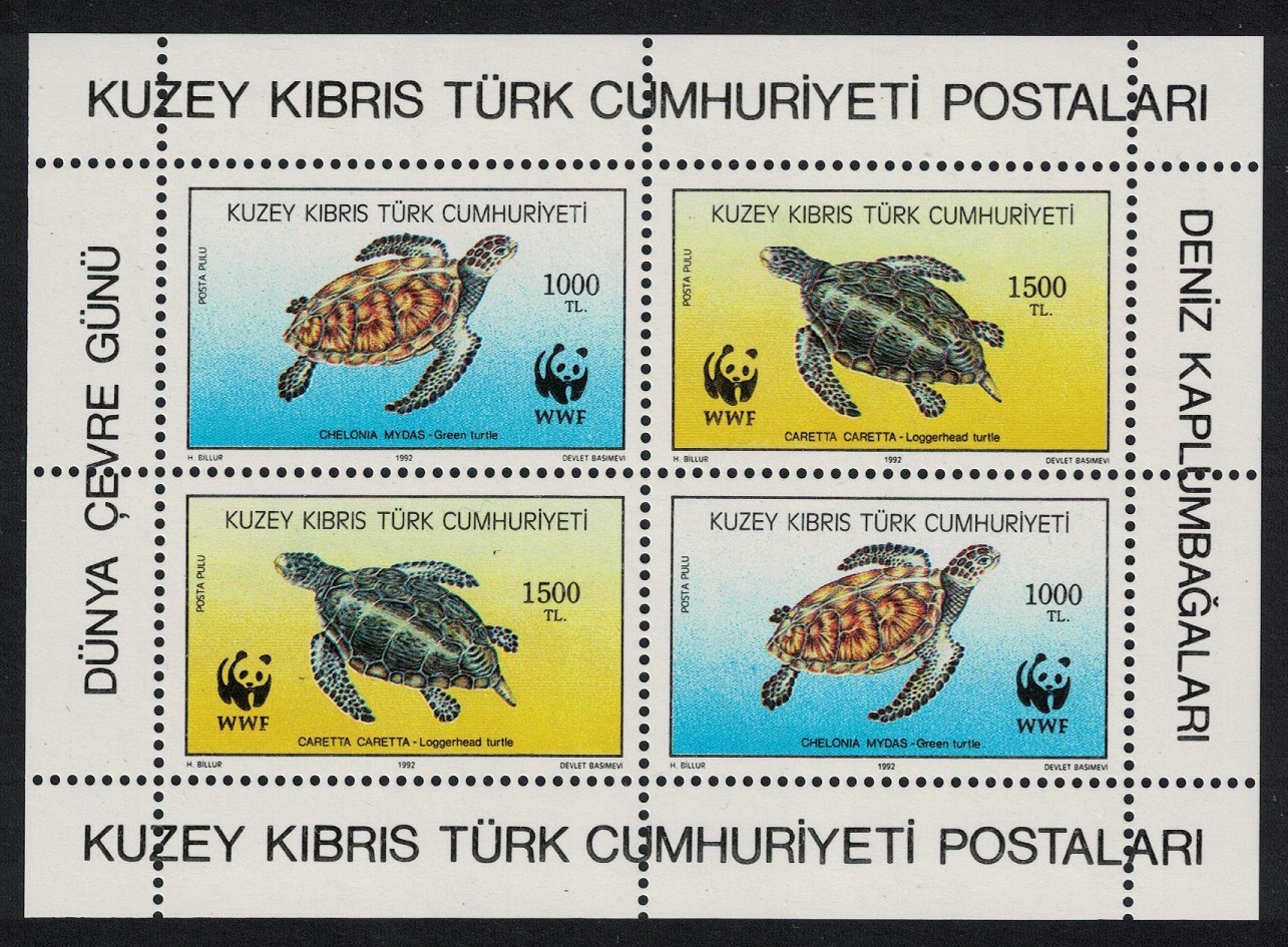 Turkish Cyprus WWF Turtles MS 1992 MNH SG#MS335 MI#Block 11 Sc#328a