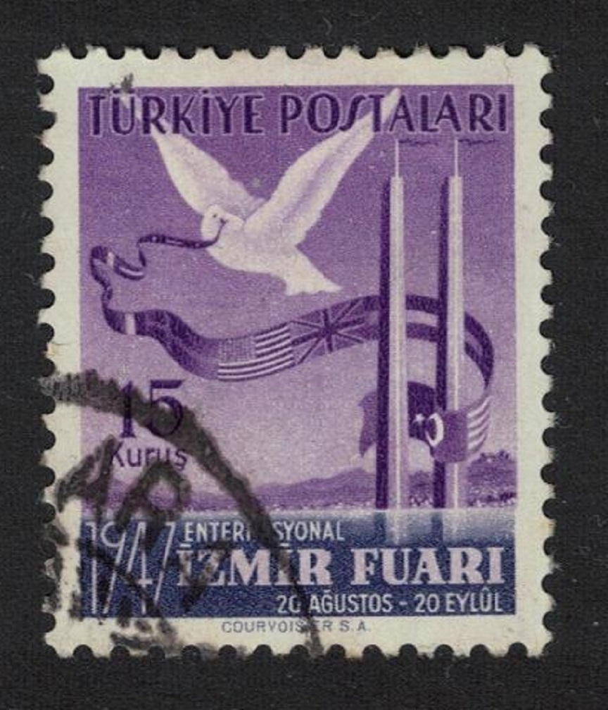 Turkey Dove Bird Izmir International Fair 1947 Canc SG#1360