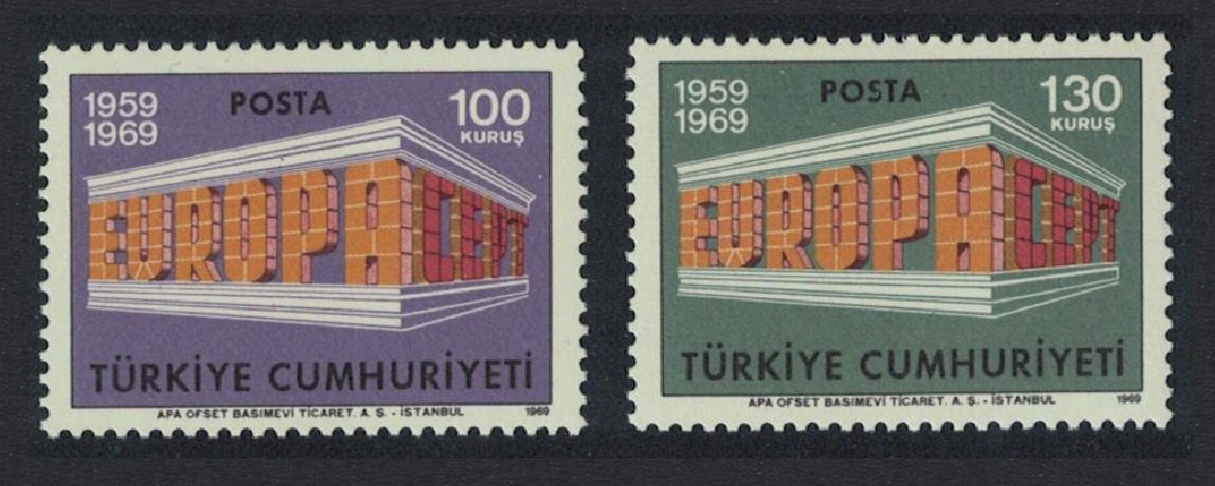 Turkey Europa CEPT 2v 1969 MNH SG#2277-2278 MI#2124-2125 Sc#1799-1800